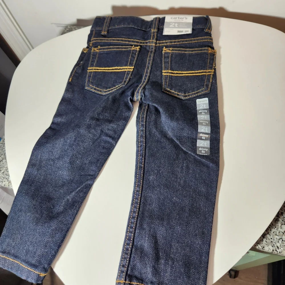 Carter's NWT Blue Skinny Fit Adjustable Waist Jeans Size 2T